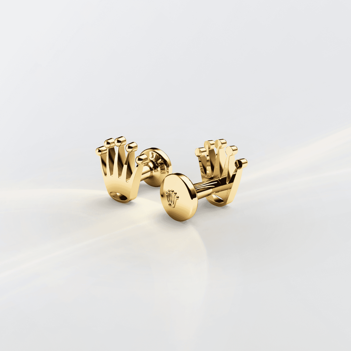 Rolex Crown cufflinks in yellow gold