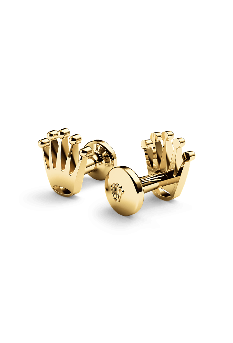 Rolex Crown cufflinks in yellow gold