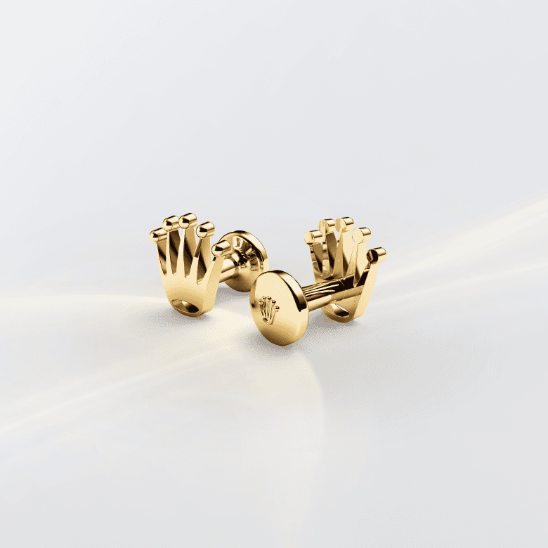 Rolex Crown cufflinks in yellow gold