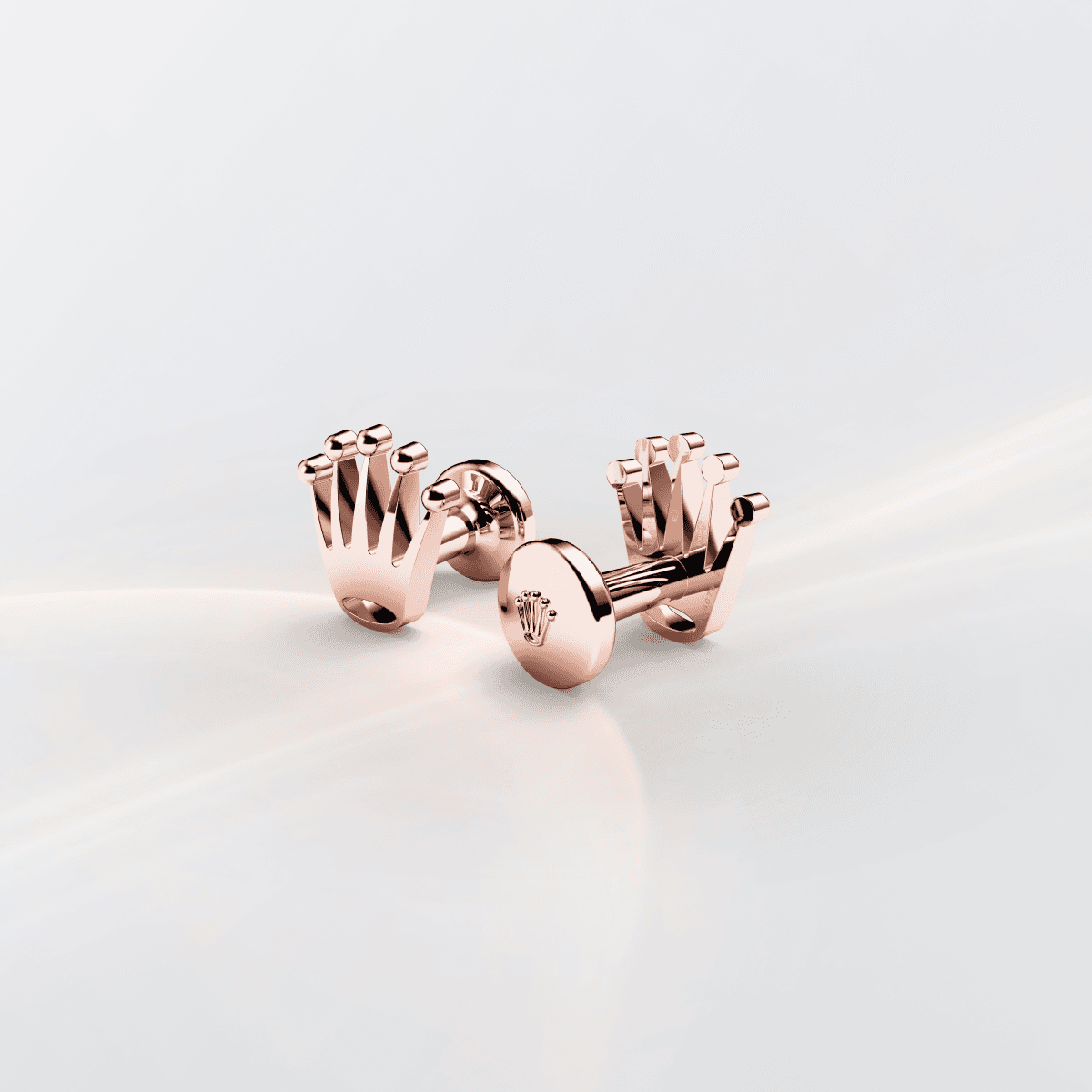 Rolex Crown cufflinks in Everose gold
