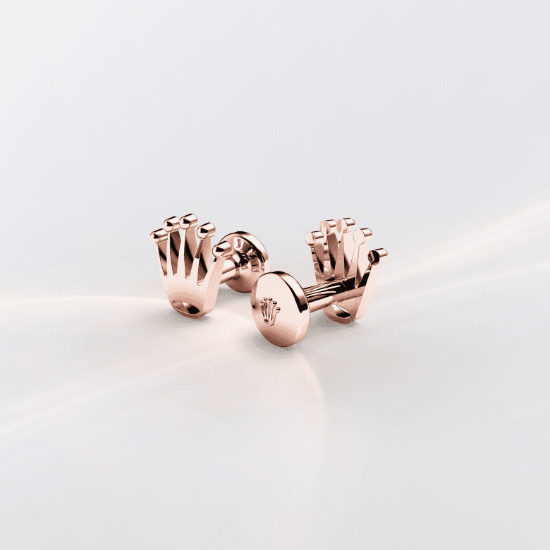Rolex Crown cufflinks in Everose gold
