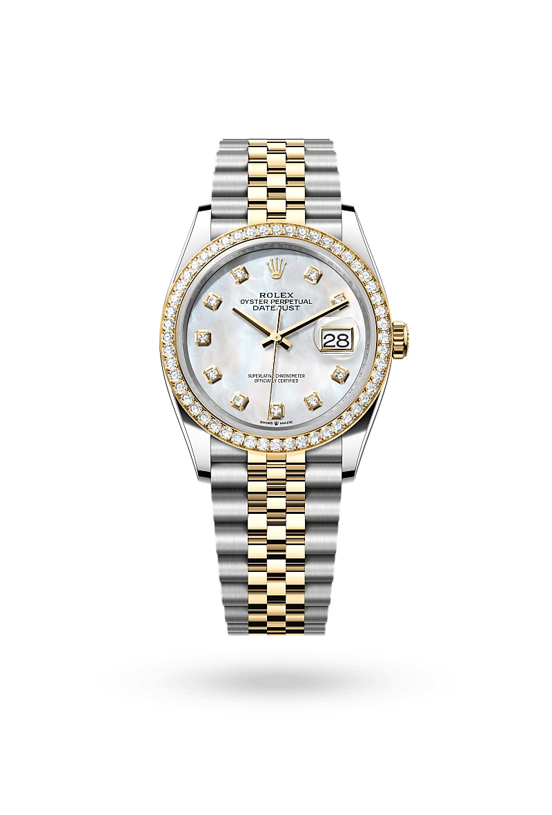 Rolex Datejust 36 - Oyster, 36 mm, Oystersteel, yellow gold and diamonds