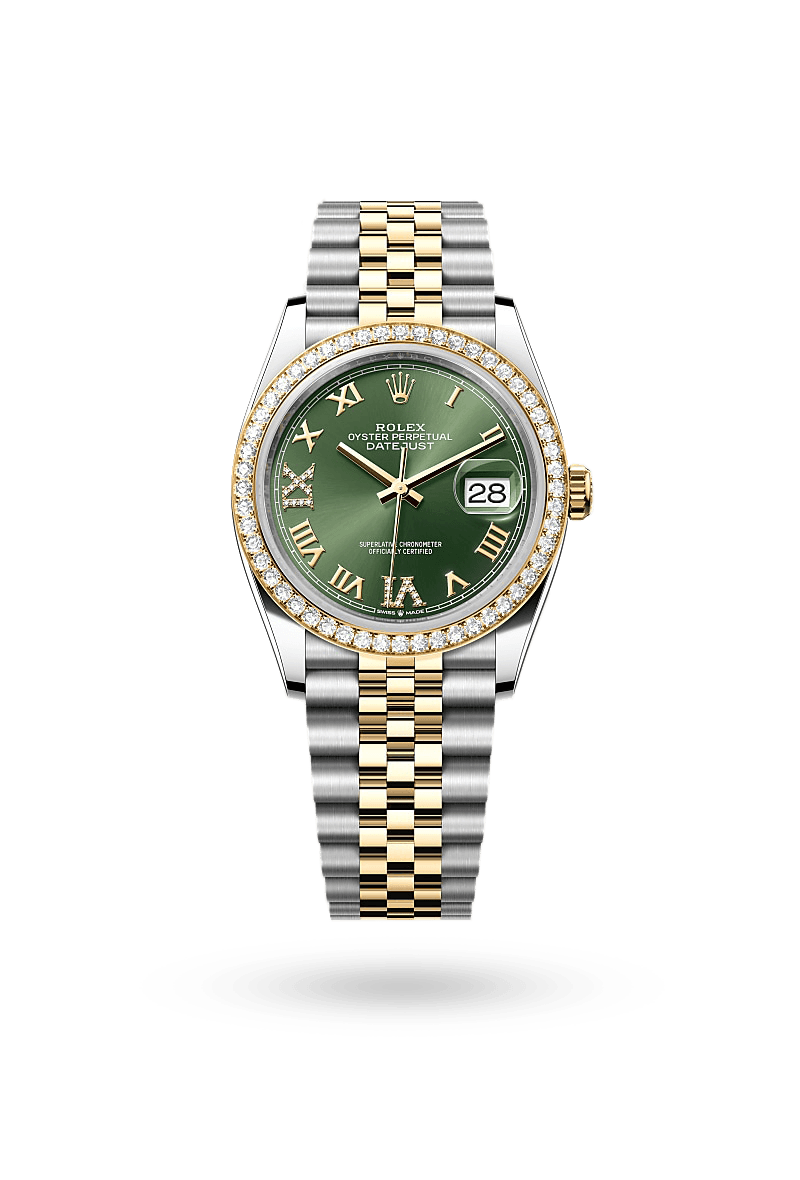 Rolex Datejust 36 - Oyster, 36 mm, Oystersteel, yellow gold and diamonds