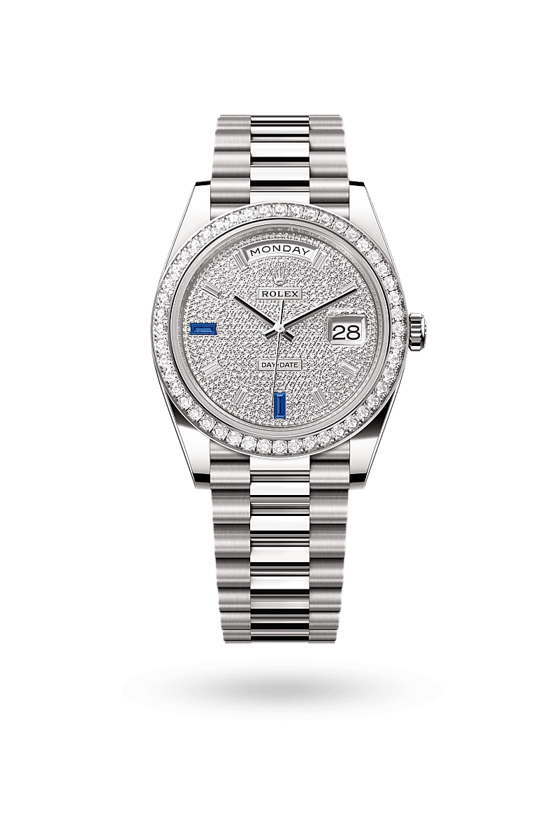 Rolex Day-Date 40 - Oyster, 40 mm, white gold and diamonds